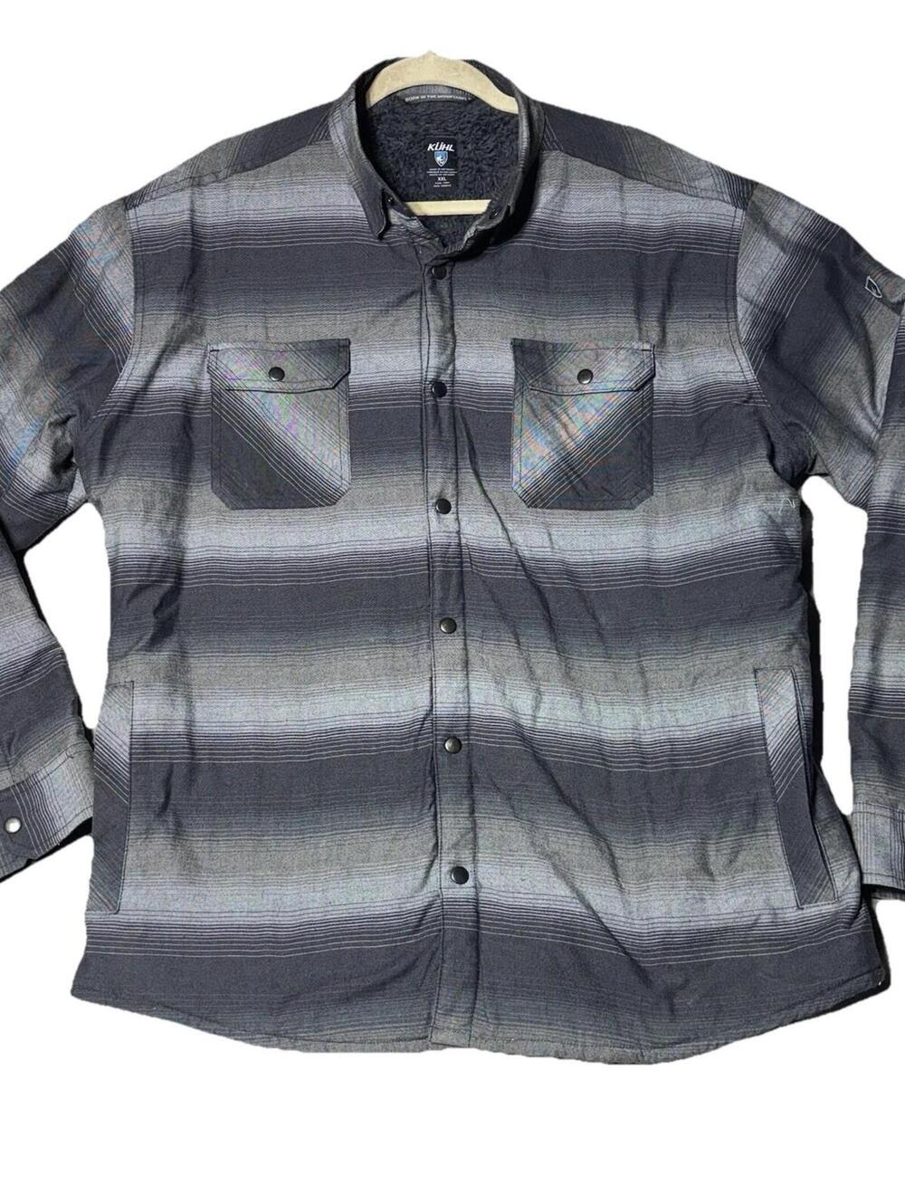 KUHL Joyrydr Shirt-Jac Jacket Mens XXL Shacket Fleece Lined Flannel EUC